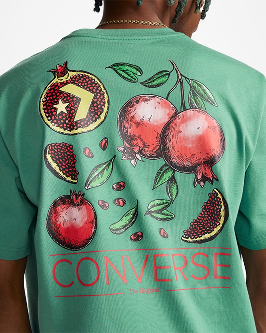 Men's Converse Pomegranate Graphic T-Shirts Green | AU 68910E